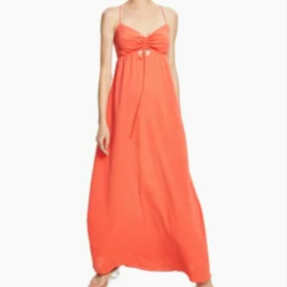 Bar III Sleeveless Spaghetti Strap Smocked Back Keyhole Front Maxi Dress - Small - Picture 12 of 12